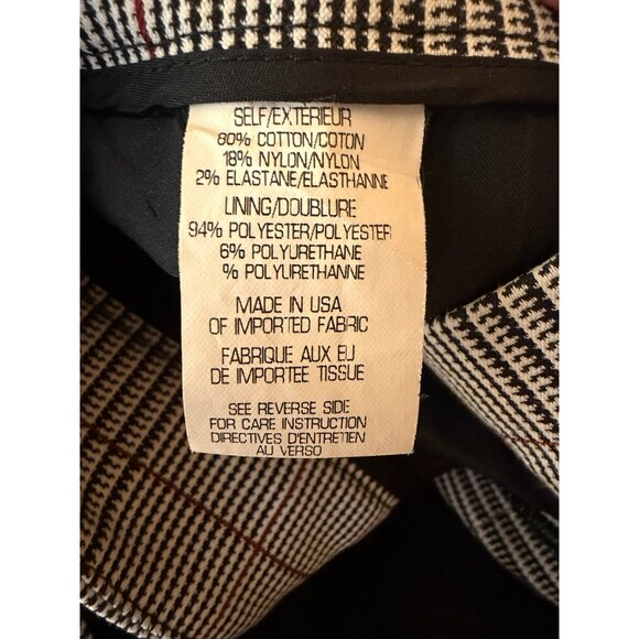 Theory Treeca cl Brant Check Plaid cropped Pants In Black/white size 6 - Picture 4 of 6